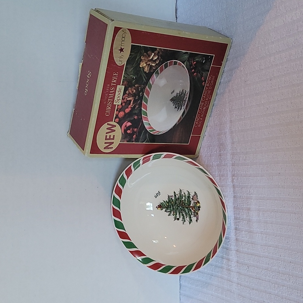 Spode Christmas Tree Candy Cane candy dish
